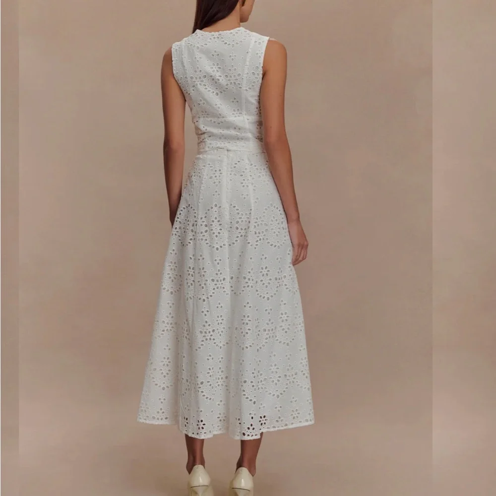 Meshki White Eyelet Midi Dress - Picture 2 of 6